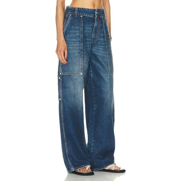 Stella McCartney Vintage Workwear Wide Jeans in Dark Blue 25 New Womens Denim - Picture 3 of 15
